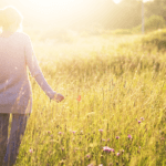 a person standing in a field